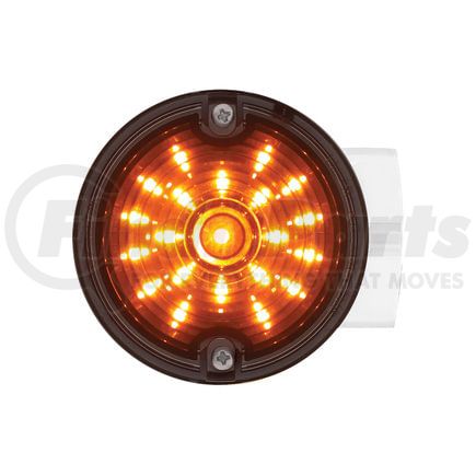 United Pacific 31218 Turn Signal Light - 21 LED 3.25" Dual Function Harley Signal Light, with Housing, Amber LED/Smoke Lens