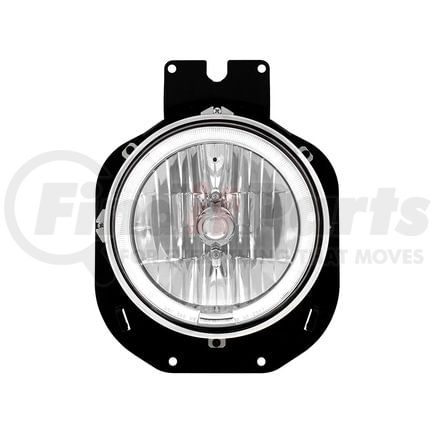 United Pacific 31282 Crystal Headlight - RH/LH, 7", Round, Chrome Housing, with Bracket, with White LED Halo Ring