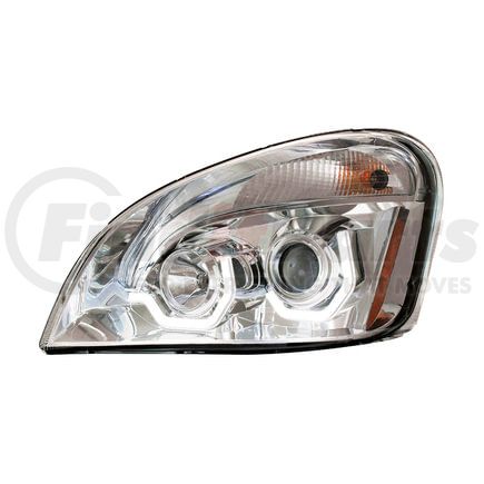 United Pacific 31286 Chrome Projection Headlight with White LED Position Light for 2008-2017 FL Cascadia - Driver Side