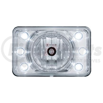 United Pacific 31376 Crystal Halogen 4" x 6" High Beam Projection Headlight with 6 White LED Position Light