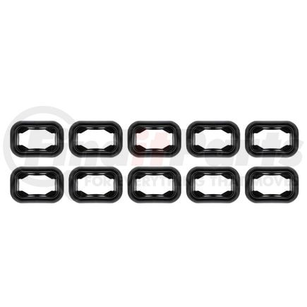 United Pacific 31516P10 Lighting Grommet - 10 Pieces, Black, Rubber, for Rectangular Light