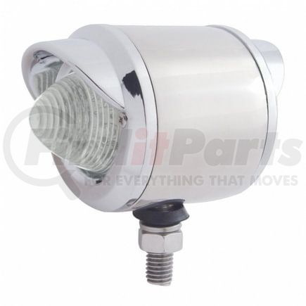 United Pacific 31807 Marker Light - Double Face, LED, Assembly, with Bezel and Visor, 9 LED, Clear Lens/Red LED, Stainless Steel, Beehive Design