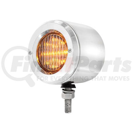 United Pacific 31816 Marker Light - Double Face, LED, Assembly, with Bezel, 13 LED, Clear Lens/Red LED, Stainless Steel, Round Design