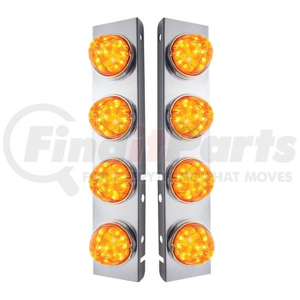 United Pacific 31974 Air Cleaner Light Box Panel - 8 Cutouts, 17 Amber LED/Lens, Watermelon Lights
