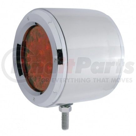 United Pacific 31835 Marker Light - Double Face, LED, Assembly, with Bezel, 10 LED, Amber and Red Lens/Amber and Red LED, Stainless Steel, 4" Lens, Round Design