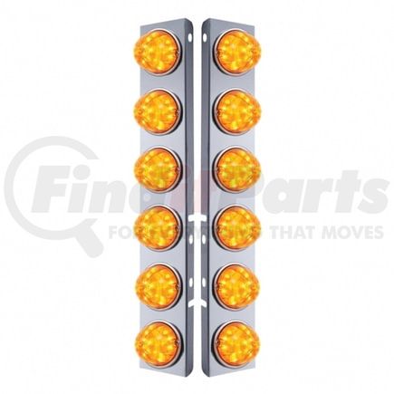 United Pacific 31978 Air Cleaner Light Box Panel - 12 Cutouts, 17 Amber LED/Lens, Watermelon Lights