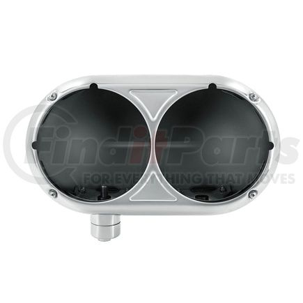 United Pacific 32179 Headlight Housing - Dual, Stainless, for Peterbilt 359