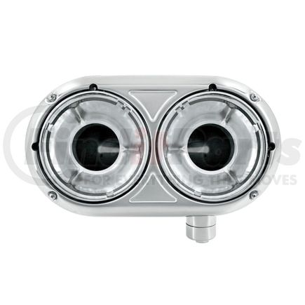 United Pacific 32189 Headlight Housing - RH, Stainless, Dual, with Inner Lamp Bucket, for Peterbilt 359