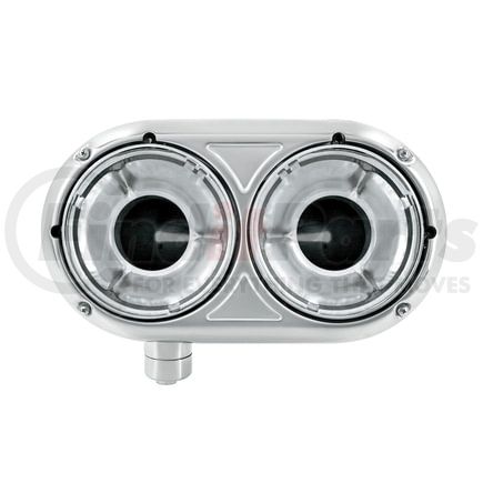 United Pacific 32190 Headlight Housing - LH, Stainless, Dual, with Inner Lamp Bucket, for Peterbilt 359