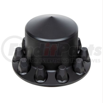 United Pacific 10340 Axle Hub Cover - Rear, Matte Black, Pointed, with 33mm Thread-On Nut Cover