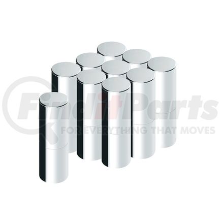 United Pacific 10371 Tall Cylinder Wheel Lug Nut Cover - Plastic, Chrome, 33 mm x 7-1/4", Thread-On