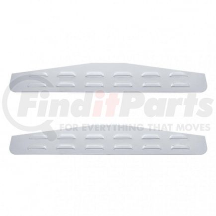 United Pacific 10410P Mud Flap Hanger - Set of 2, Mud Flap Plate, Bottom, 4" x 24", Louvered, Welded Stud