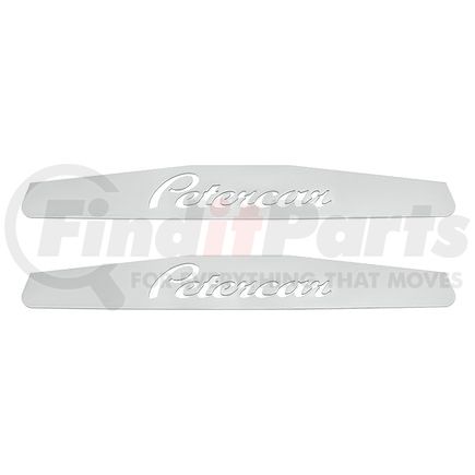 United Pacific 10434P Mud Flap Hanger - Card of 2, Mud Flap Plate, Bottom, 4" x 24", Chrome, Petercar, Welded Stud