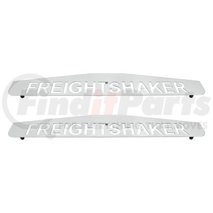 United Pacific 10436P Mud Flap Hanger - Card of 2, Mud Flap Plate, Bottom, 4" x 24", Chrome, Freightshaker, Welded Stud