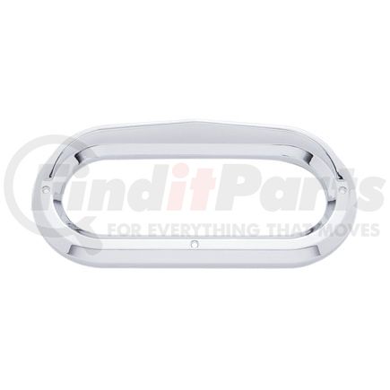 United Pacific 10489 Clearance Light Bezel - 1 Piece Carded, 6 inches, Oval, Chrome, with Visor