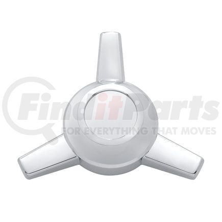 United Pacific 10701 Axle Hub Cap - Spinner Only, Chrome, Metal Die-Cast, 3 Straight Bar