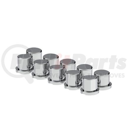 United Pacific 10751 Wheel Lug Nut Cover Set - 1/2" x 5/8", Chrome, Plastic, Flat Top, Push-On Style