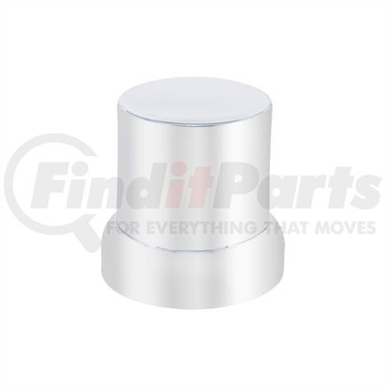 United Pacific 10772B Wheel Lug Nut Cover - 33mm x 2", Chrome, Plastic, Flat Top, with Flange, Push-On Style