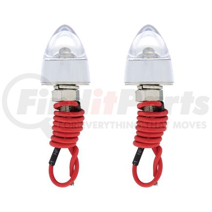United Pacific 10862 License Plate Mounting Hardware - License Plate Fastener, White, LED, Bullet