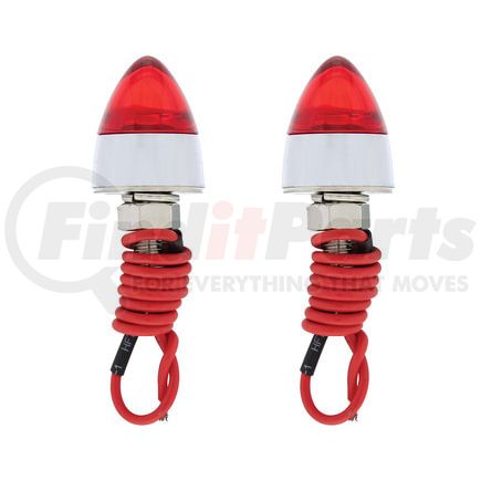 United Pacific 10867 License Plate Mounting Hardware - License Plate Fastener, LED, Bullet, Red