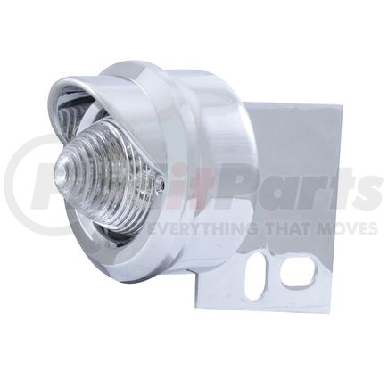 United Pacific 10986 Mud Flap Hanger End Light - 9 LED, Beehive, with Visor, Amber LED/Clear Lens