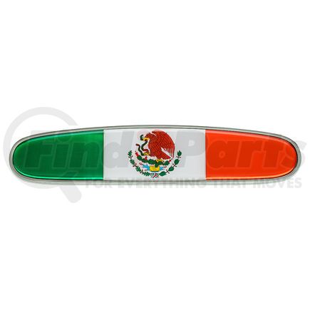 United Pacific 11004 Emblem - Metal Die Cast Zinc, Mexico Flag, Chrome Plating