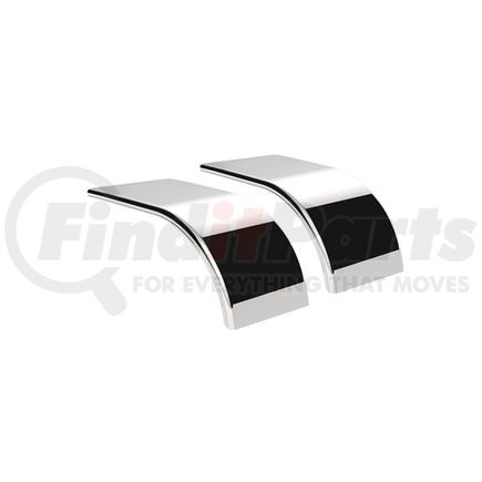 United Pacific 11027 66" 430 Stainless Steel SE Series Smooth Half Fender, Pair, 16 GA