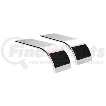 United Pacific 11031 80" 430 Stainless Steel SS Series Roll Formed Edge Smooth Half Fender, Pair, 16 GA