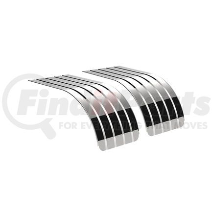 United Pacific 11036 Fender - 60" Long, Half, 430 Stainless Steel, 16 ga. Ribbed Design