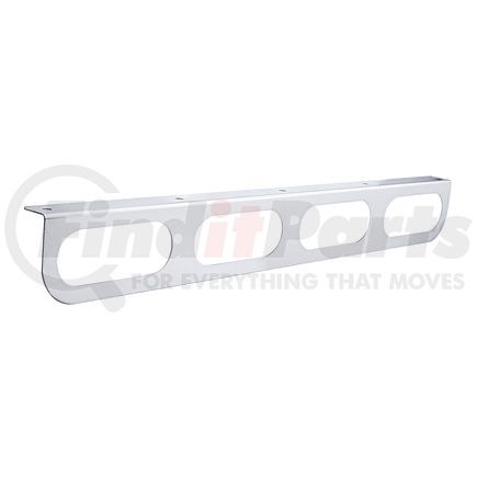 United Pacific 20397 Light Bar Bracket - Stainless, with Four Oval Light Cut-Outs