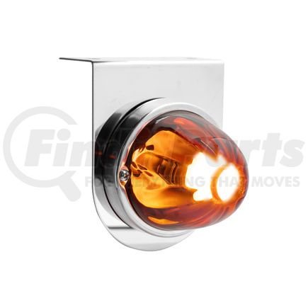 United Pacific 20403 Glass LED Double Function Watermelon Light, with Stainless Steel Bracket, Dark Amber