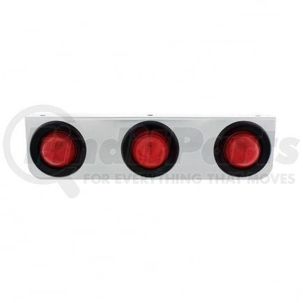 United Pacific 20453 Light Bar - Stainless, with Bracket, Incandescent, Clearance/Marker Light, Red Lens, with Rubber Grommets
