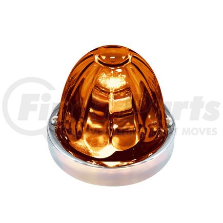 United Pacific 20721 Marker Light - Halogen, Dark Amber/Glass Lens with Watermelon Design, Large, Double Contact Bulb