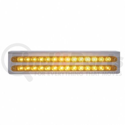 United Pacific 20776 Light Bar - Stainless, with Bracket, Parking/Turn/Clearance Light, Amber LED and Lens, Stainless Steel, Dual Row, 14 LED Per Light Bar