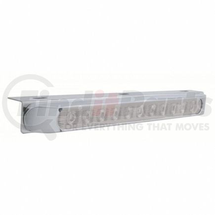 United Pacific 20907 Light Bar - Stainless, with Bracket, Turn Signal Light, Amber LED, Clear Lens, Stainless Steel, with Bezel, 11 LED Light Bar