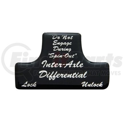 United Pacific 21010-1K Dash Switch Label - Switch Guard Sticker Only, "Axle Differential", Black