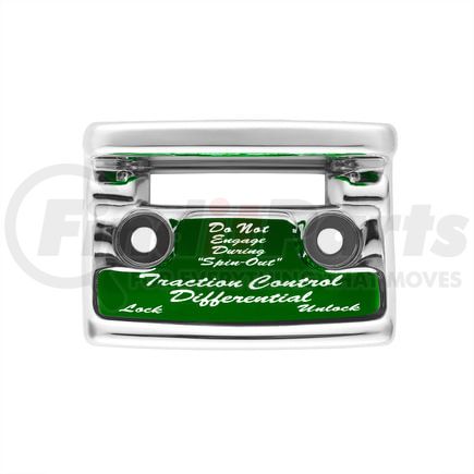 United Pacific 21045 Dash Switch Cover - "Traction Control Differential" Switch Guard, with Green Sticker, for Freightliner and International