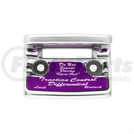 United Pacific 21047 Dash Switch Cover - "Traction Control Differential" Switch Guard, with Purple Sticker, for Freightliner and International