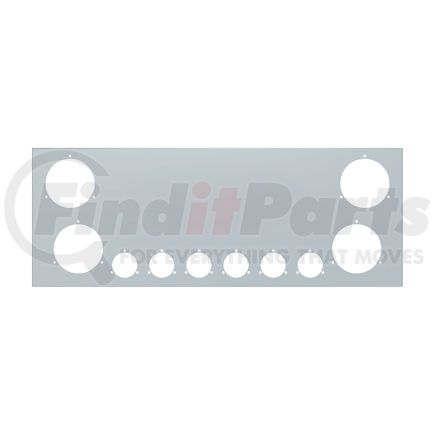 United Pacific 21434 Stainless Steel Rear Center Tail Light Panel with Four 4" and Six 2" Light Cutouts