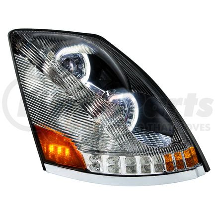 United Pacific 35750 10 LED Chrome Headlight for 2003-2017 Volvo VN/VNL - Passenger Side