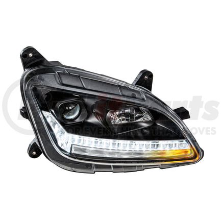 United Pacific 35782 Blackout Projection Headlight with Sequential Turn Signal for 2012-2021 Peterbilt 579 - Passenger Side