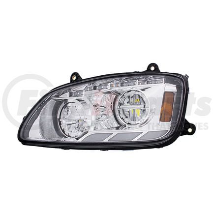 United Pacific 35879 LED Chrome Headlight with Sequential Turn Signal Light for 2008-2017 Kenworth T660 - Driver Side