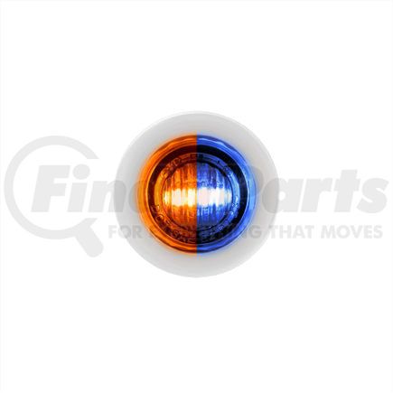United Pacific 35928 Clearance Light - (2) Amber and Blue LED, Clear Lens, 3/4" Round, Mini, Double Fury