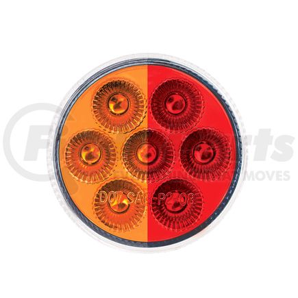 United Pacific 35940 Clearance Light - (7) Amber LED, Red Lens, 2", Round, Double Fury