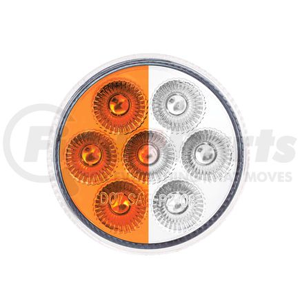 United Pacific 35941 7-LED 2" Round Double Fury Clearance/Marker Light, Amber and White LED, Clear Lens