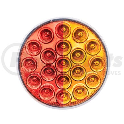United Pacific 35946 Brake / Turn Signal Light - (19) Red and Amber LED, Clear Lens, 4", Round, Double Fury