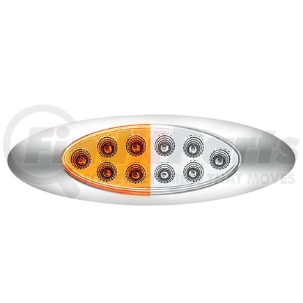 United Pacific 35959 Clearance Light - (10) Amber LED, White Lens, Oval, Double Fury Light