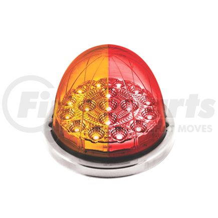 United Pacific 35977 Marker Light - (17) Amber and Red LED, Clear Lens, Double Fury, Watermelon Style