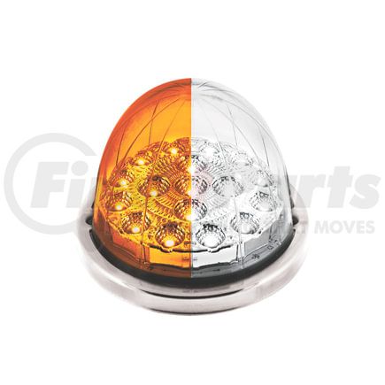United Pacific 35978 Marker Light - (17) Amber and White LED, Clear Lens, Double Fury, Watermelon Style