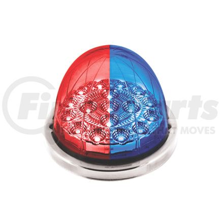 United Pacific 35979 Marker Light - (17) Red and Blue LED, Clear Lens, Double Fury, Watermelon Style